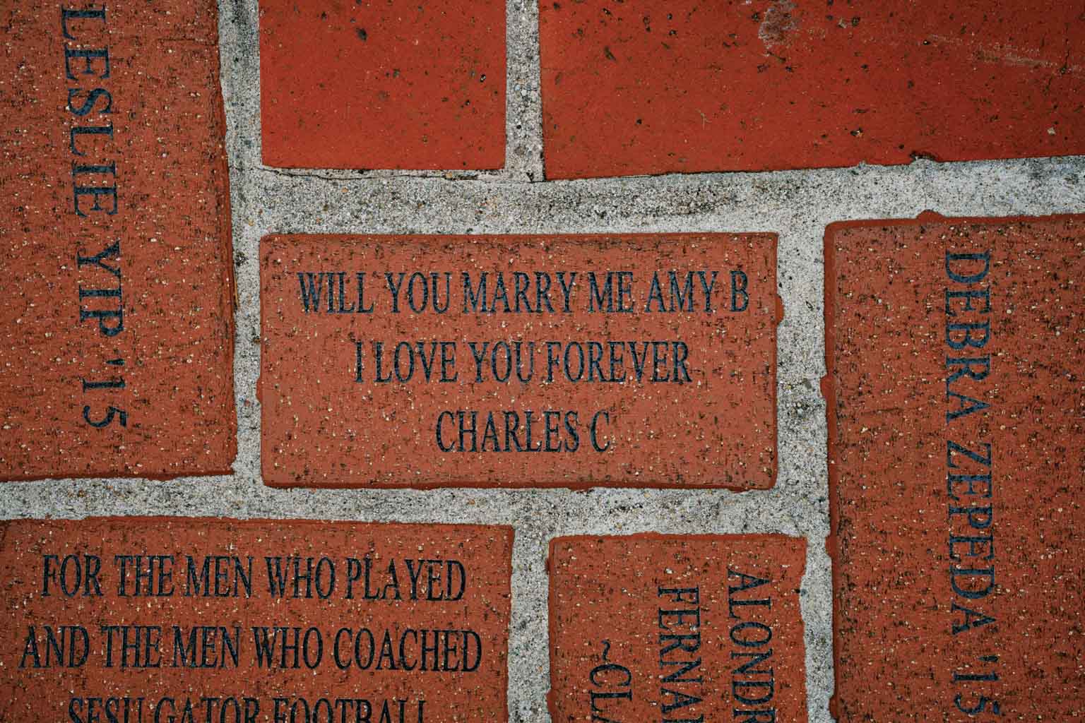 Engraved bricks